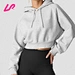 gray cropped hoodie